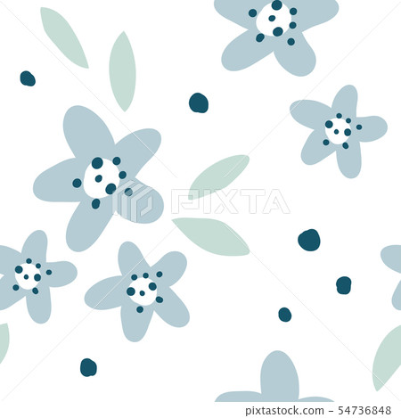 Flower simple minimalistic seamless pattern - Stock Illustration ...