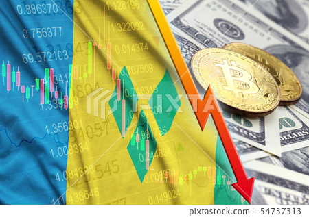 Saint Vincent and the Grenadines flag and Saint Vincent and the Grenadines flag and 54737313