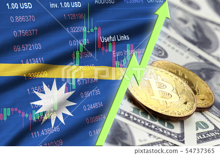 Nauru flag and cryptocurrency growing trend with Nauru flag and cryptocurrency growing trend with 54737365