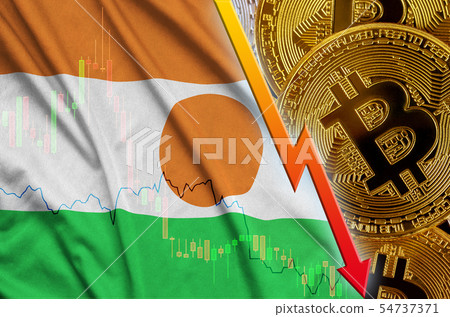 Niger flag and cryptocurrency falling trend with Niger flag and cryptocurrency falling trend with 54737371