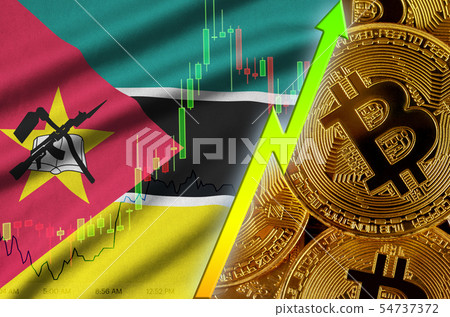 Mozambique flag and cryptocurrency growing trend Mozambique flag and cryptocurrency growing trend 54737372