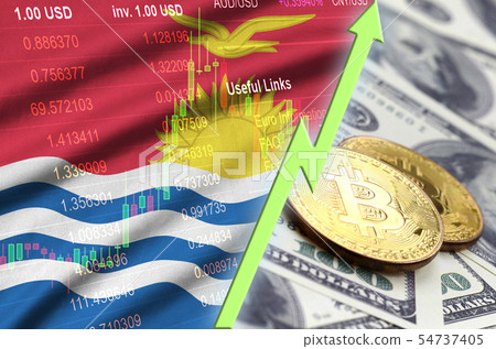 Kiribati flag and cryptocurrency growing trend Kiribati flag and cryptocurrency growing trend 54737405