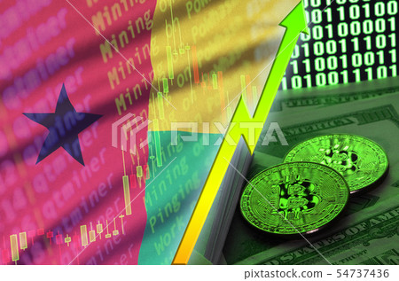 Guinea Bissau flag and cryptocurrency growing 54737436