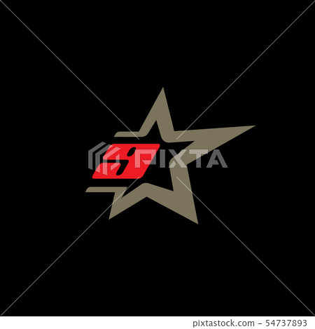 Number 9 logo template with Star design element. 54737893