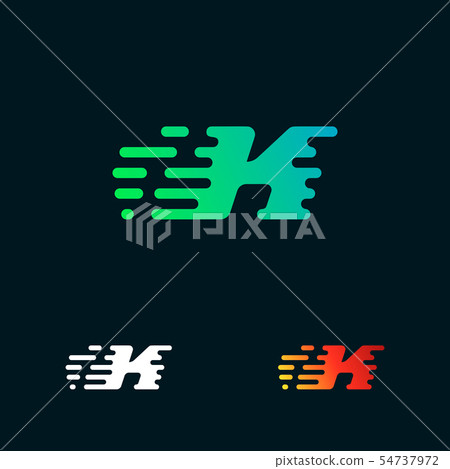 letter K modern speed shapes logo design vector - Stock Illustration ...