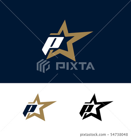 Letter P logo template with Star design element. 54738048