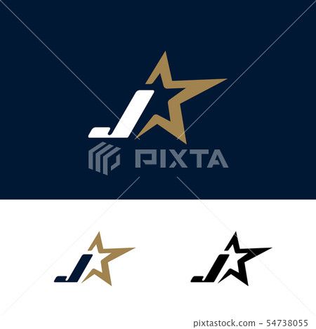 Letter J logo template with Star design element. Letter J logo template with Star design element. 54738055