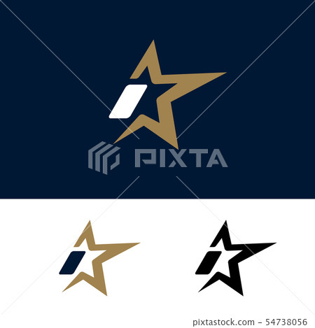 Letter I logo template with Star design element. 54738056