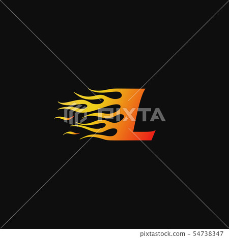 letter L Burning flame logo design template - Stock Illustration ...
