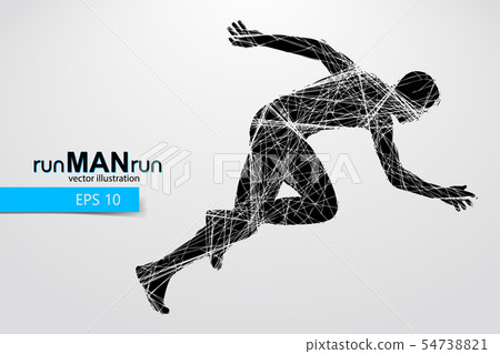 Silhouette of a running man. Vector illustration Silhouette of a running man. Vector illustration 54738821
