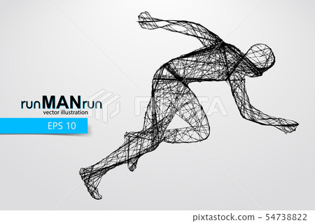 Silhouette of a running man. Vector illustration 54738822