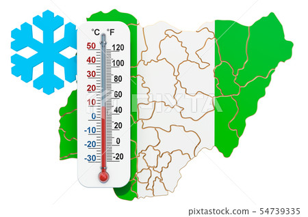 Extreme cold in Nigeria concept. 3D rendering 54739335