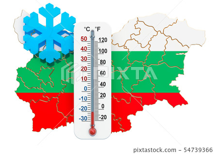 Extreme cold in Bulgaria concept. 3D rendering Extreme cold in Bulgaria concept. 3D rendering 54739366