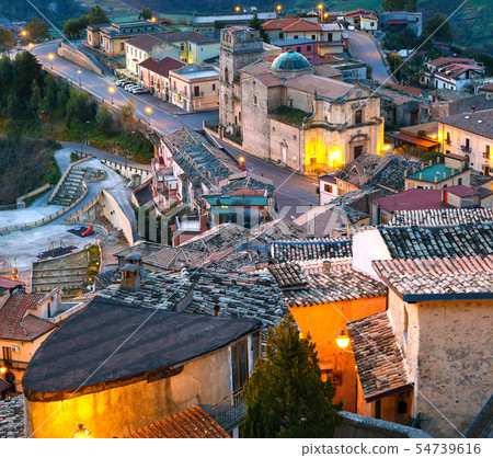 Sunrise over old famous medieval village Stilo in 54739616