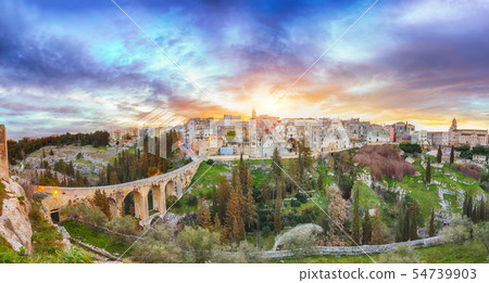 Gravina in Puglia ancient town, bridge and canyon 54739903