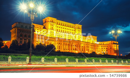 Dramatic evening view of Palace of the Parliament 54739986