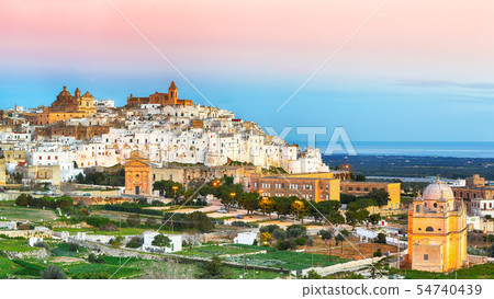 Ostuni white town skyline and Madonna della Grata 54740439