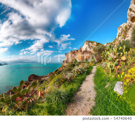 Dramatic spring view on the the cape Milazzo 54740640