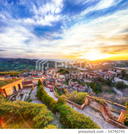 Sunrise over old famous medieval village Stilo in 54740745