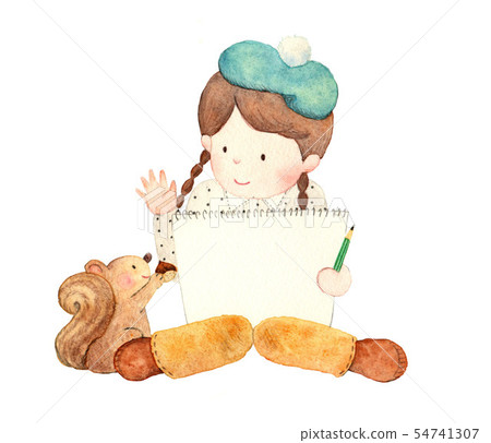 Squirrel with girls Squirrel with girls 54741307