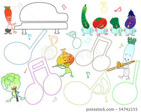 Music title frame. It is a concert to celebrate the harvest of vegetables and fruits 54742255