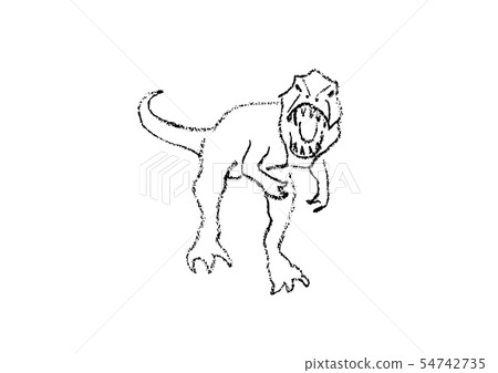 Crayon drawing of a dinosaur - Stock Illustration [54742735] - PIXTA