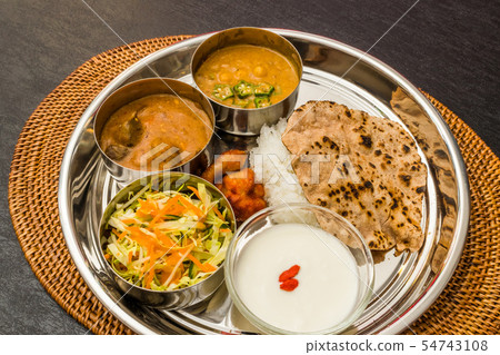 Curry and Chapati typical Indian food Curry and Chapati typical Indian food 54743108