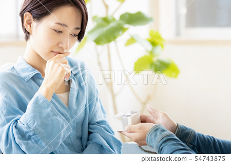 Women who are puzzled by the present 54743875