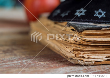 The Jewish hebrew prayer book on synagogue with kippah 54743882