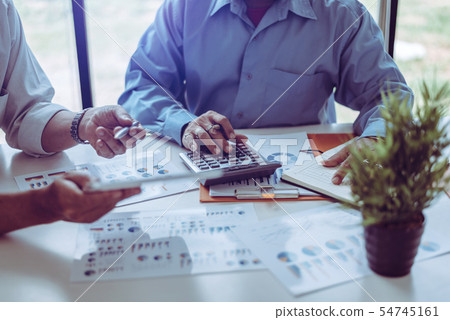 Business meeting asian people two male middle-age 54745161