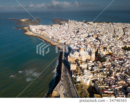 Aerial view of Cadiz with Cathedral Aerial view of Cadiz with Cathedral 54746565