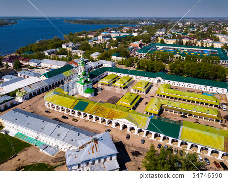 Aerial view of Saviour church on Gostiny Dvor in Kostroma Aerial view of Saviour church on Gostiny Dvor in Kostroma 54746590