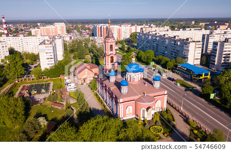 Aerial view of Orekhovo-Zuyevo with Cathedral of Nativity of Blessed Virgin 54746609