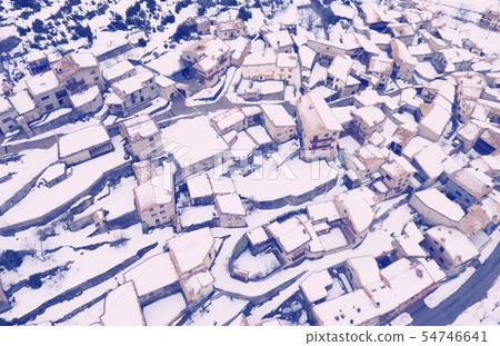 Houses and nature of ancient city Gosol village in Catalonia from high Houses and nature of ancient city Gosol village in Catalonia from high 54746641