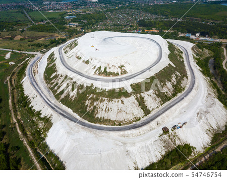 Phosphogypsum White mountain aerial view. City Voskresenks. Russia 54746754