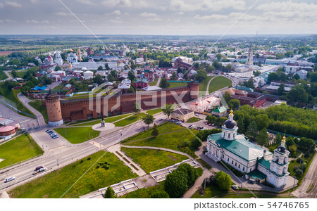 Picturesque view from height of the Kolomna Kremlin. Kolomna city. Russia 54746765