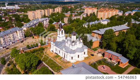 Aerial view of Holy Trinity Mariinsky Convent at city Yegorievsk. Russia Aerial view of Holy Trinity Mariinsky Convent at city Yegorievsk. Russia 54746863