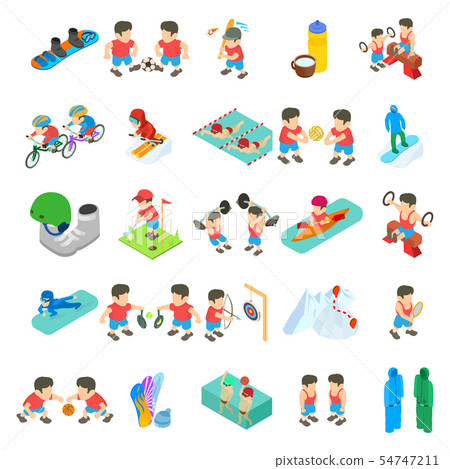 Sport competition icons set, isometric style Sport competition icons set, isometric style 54747211