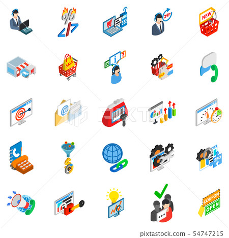 Online trade icons set, isometric style Online trade icons set, isometric style 54747215