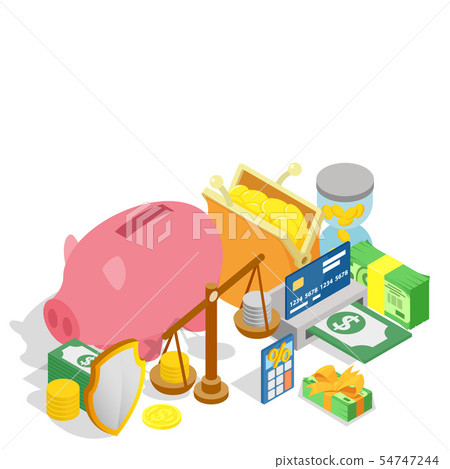 Amount of money concept banner, isometric style 54747244