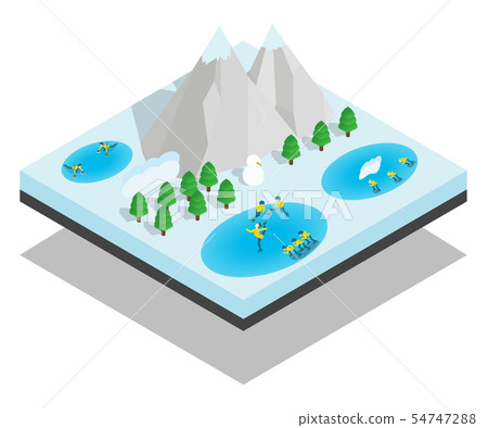 Wintersport concept banner, isometric style Wintersport concept banner, isometric style 54747288