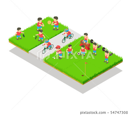 Training concept banner, isometric style Training concept banner, isometric style 54747308