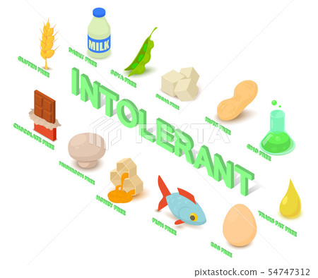 Intolerant concept banner, isometric style 54747312