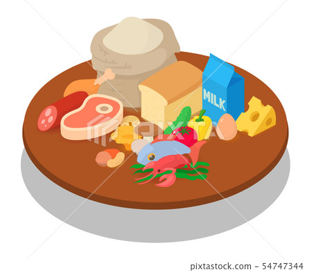 Eating concept banner, isometric style 54747344