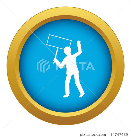 Man protest hand banner icon blue vector isolated - Stock Illustration ...