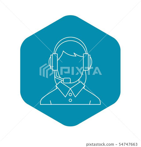Customer support operator icon, outline style 54747663
