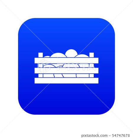 Watermelons in wooden crate icon digital blue 54747678
