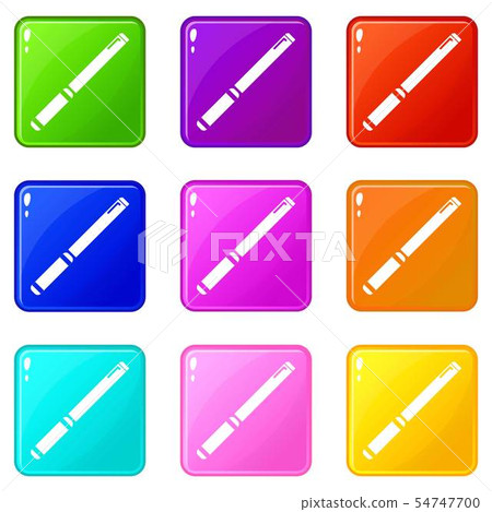 Pipe icons set 9 color collection Pipe icons set 9 color collection 54747700