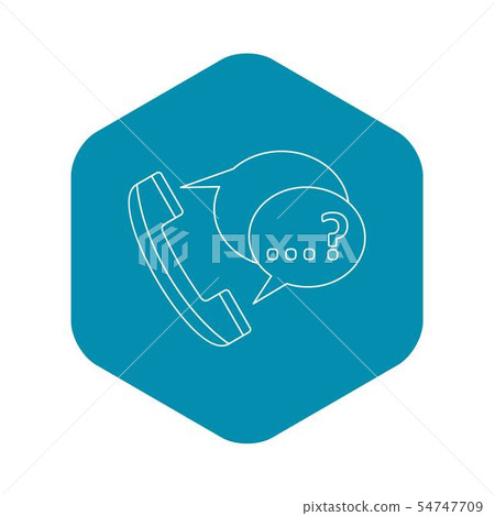 Handset with speech bubbles icon, outline style 54747709