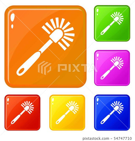 Toilet brush icons set vector color 54747710